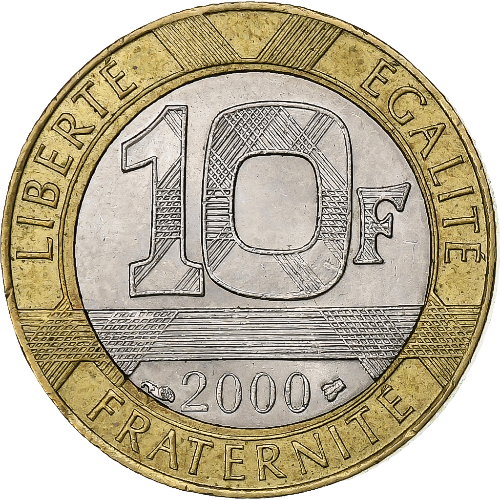 France, Génie, 10 Francs, 2000, , Bi-Metallic, KM:964.1, Gadoury:827