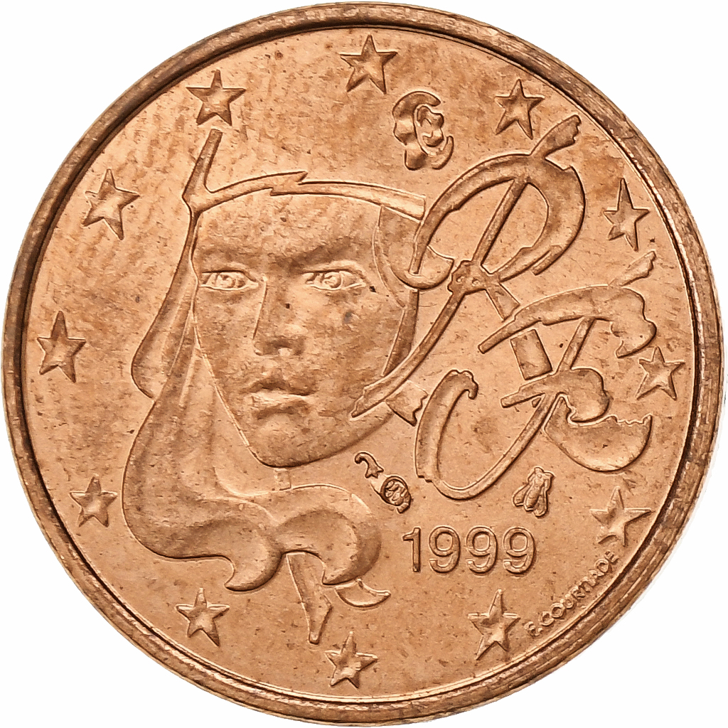 1250679] France, Euro Cent, 1999, Paris, BE, AU, Copper
