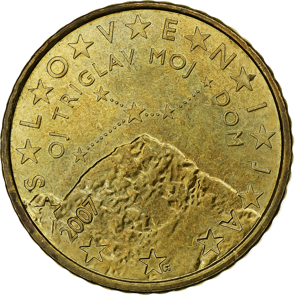 Slowenien, 50 Euro Cent, 2007, Vantaa, VZ+, Messing, KM:73