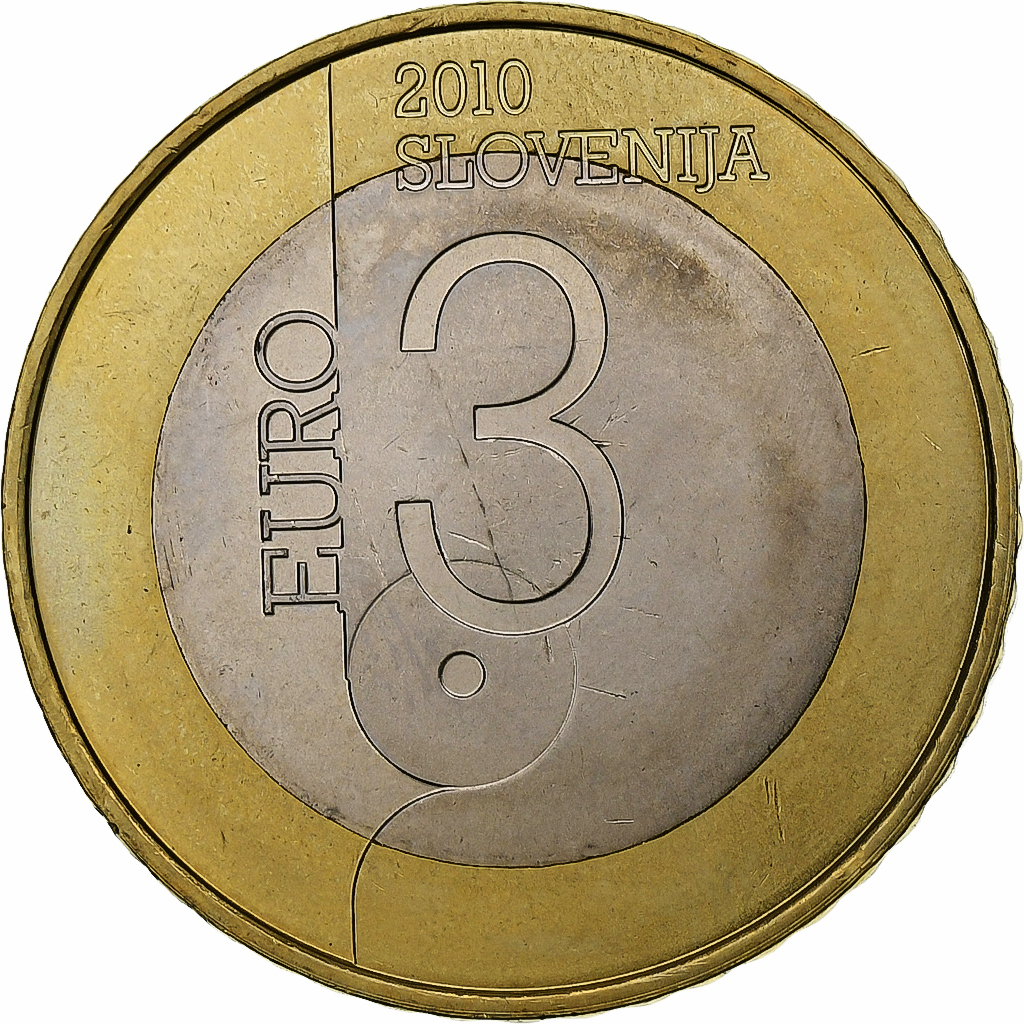 Slovenia, 3 Euro, UNESCO, 2010, , Bi-Metallic, KM:95