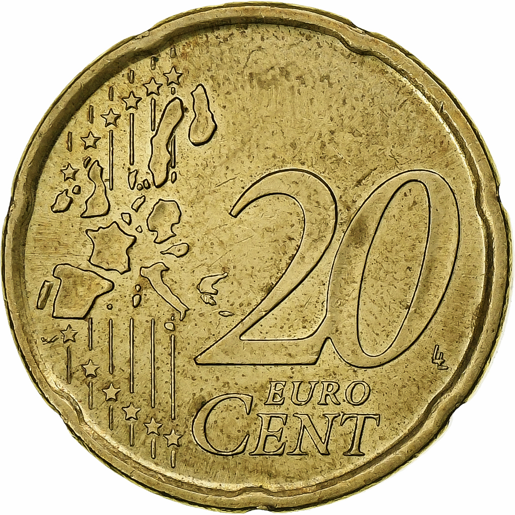 Spanien, Juan Carlos I, 20 Euro Cent, 2000, Madrid, VZ, Messing, KM:1044
