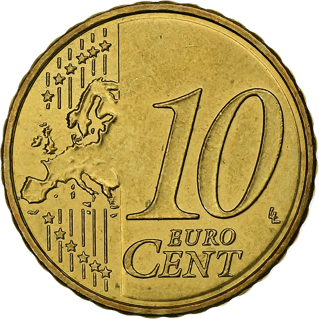 Frankreich, 10 Euro Cent, 2009, Paris, Messing, VZ, KM:1410