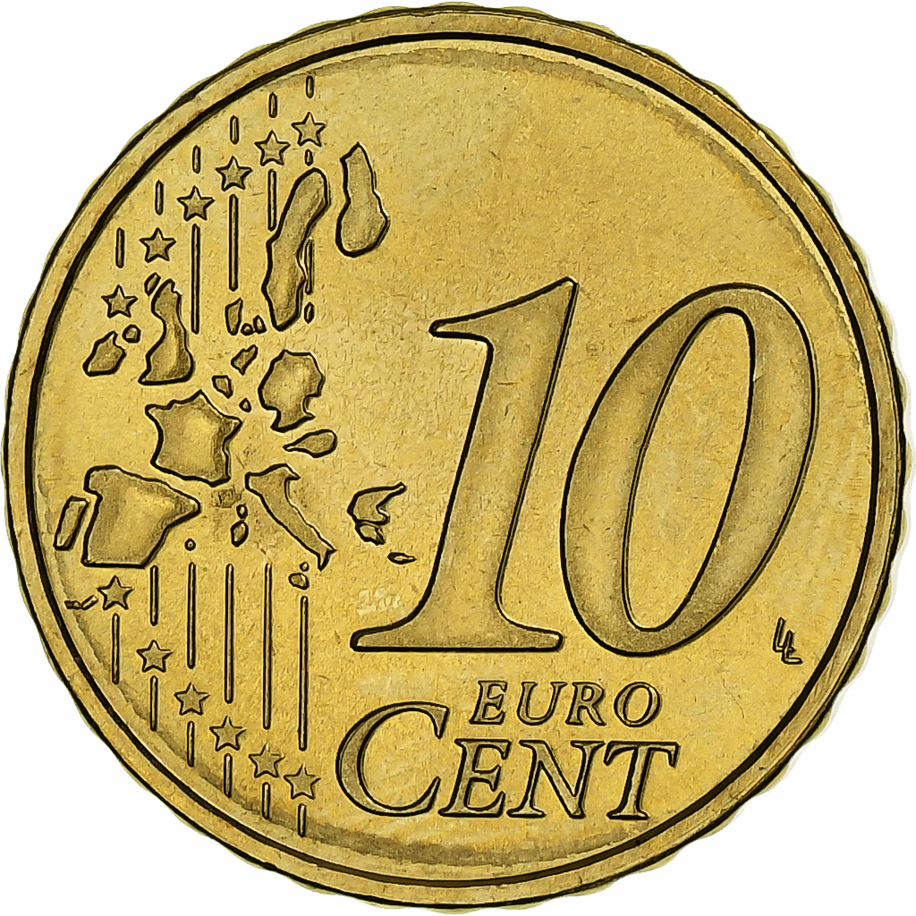 Luxemburg, Henri, 10 Euro Cent, 2003, Utrecht, UNZ, Messing, KM:78