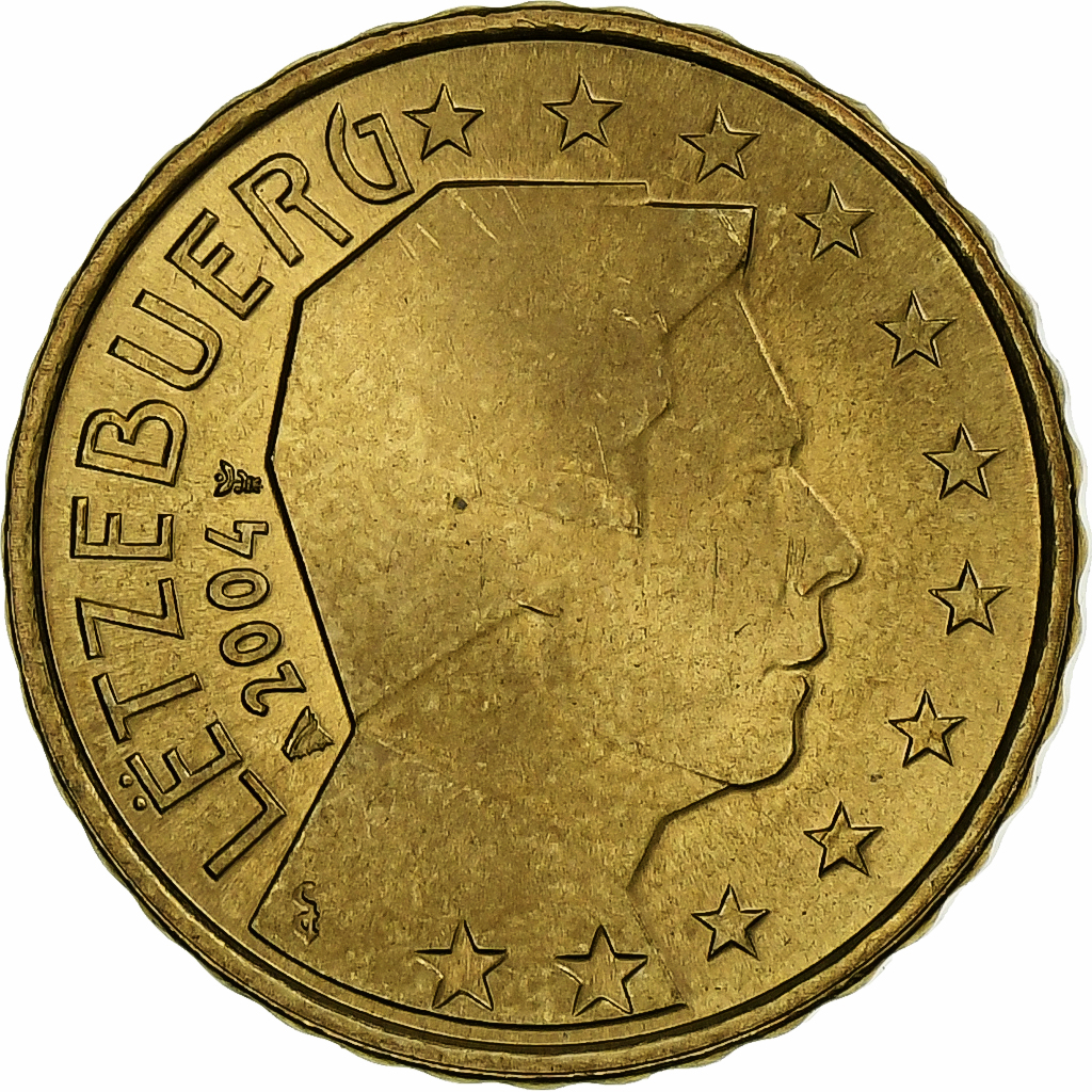 Luxemburg, Henri, 10 Euro Cent, 2004, Utrecht, UNZ, Messing, KM:78