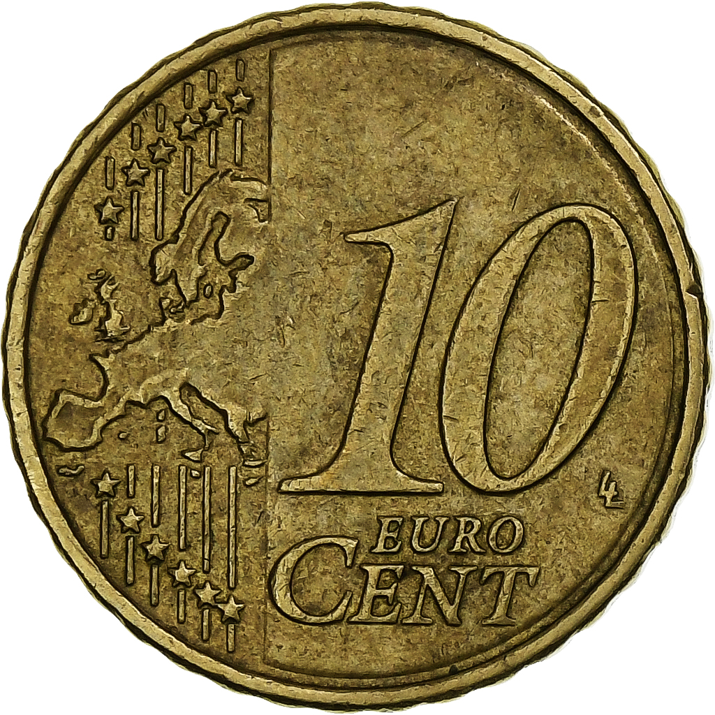 Griechenland, 10 Euro Cent, 2009, Athens, S, Messing, KM:211