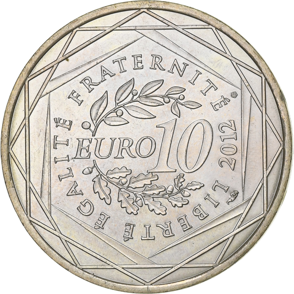 Frankreich, 10 Euro, Haute-Normandie, 2012, Paris, Silber, SS+, Gadoury:EU514