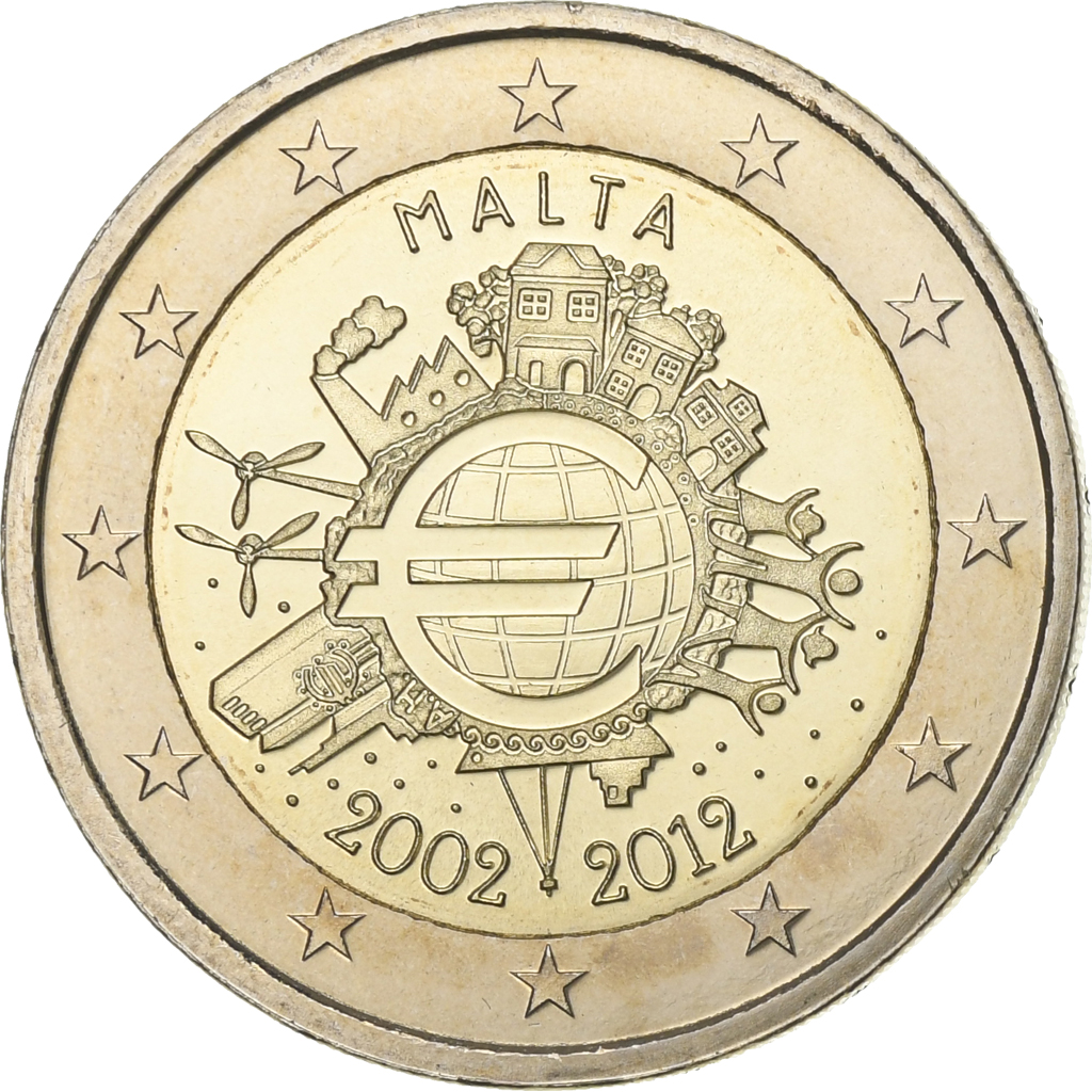 Malta, 2 Euro, 2012, Bi-Metallic, UNZ, KM:139