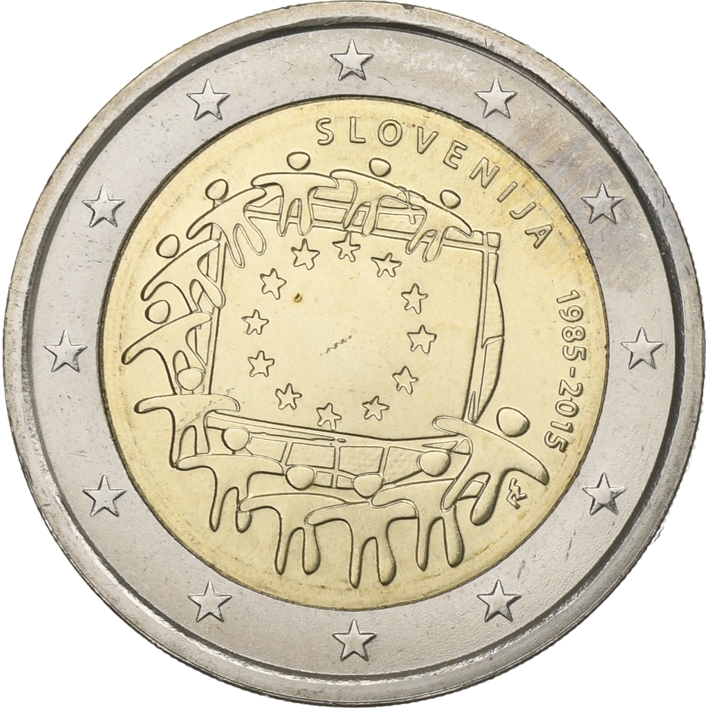 Slowenien, 2 Euro, Drapeau européen, 2015, UNZ, Bi-Metallic, KM:New