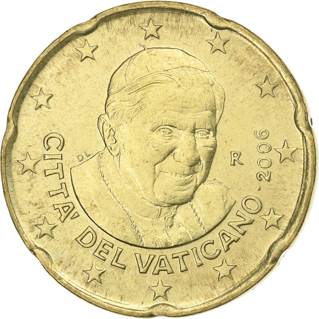 Vatikanstadt, 20 Euro Cent, 2006, Rome, VZ, Messing, KM:379