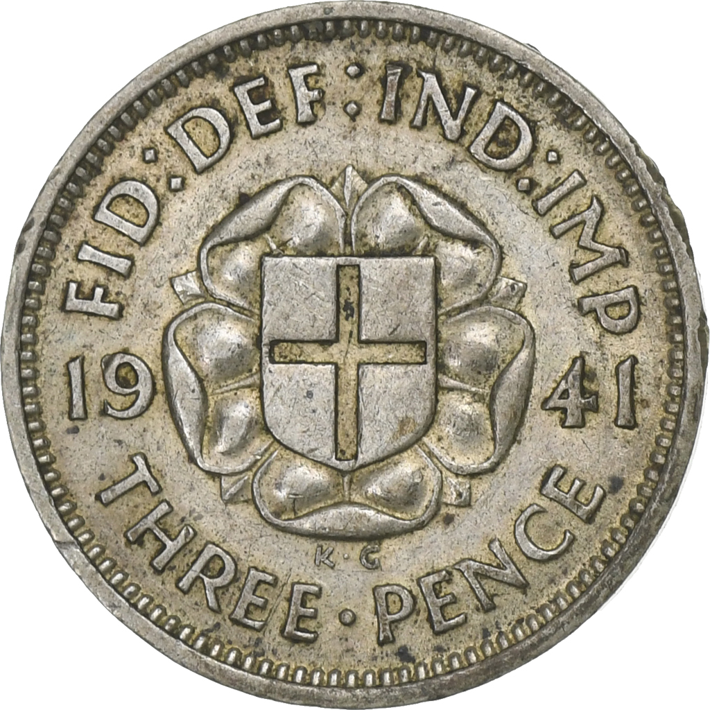 Great Britain, George VI, 3 Pence, 1941, Silver, , KM:848