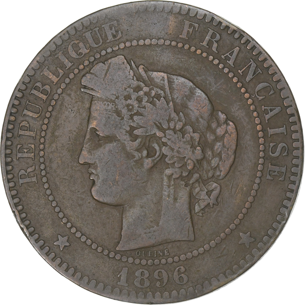 France, 10 Centimes, Cérès, 1896, Paris, Bronze, F, Gadoury:265a