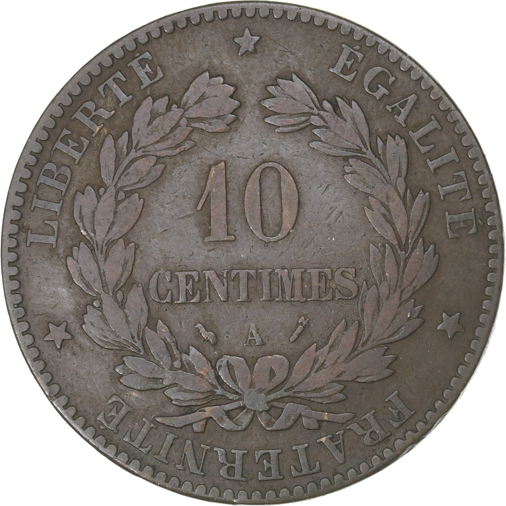 France, 10 Centimes, Cérès, 1896, Paris, Bronze, F, Gadoury:265a
