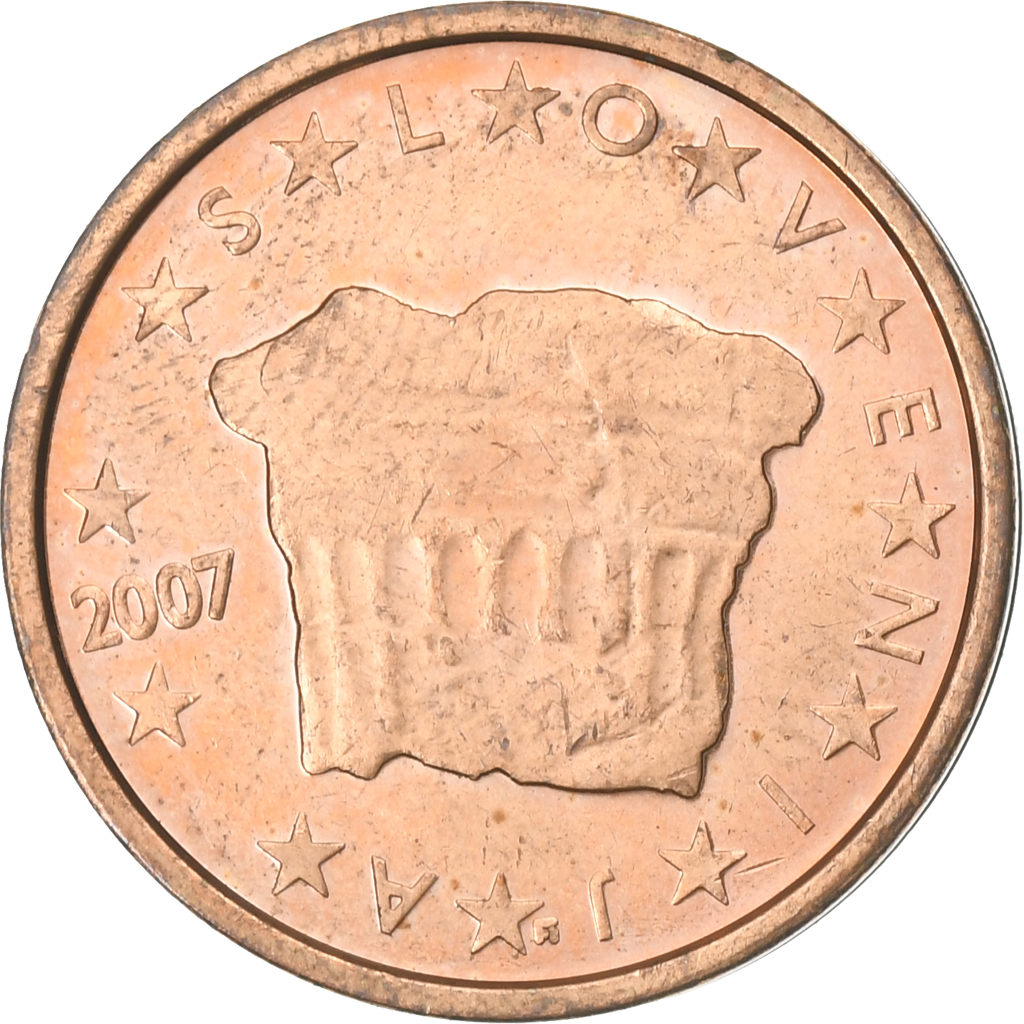 Slowenien, 2 Euro Cent, 2007, Copper Plated Steel, VZ