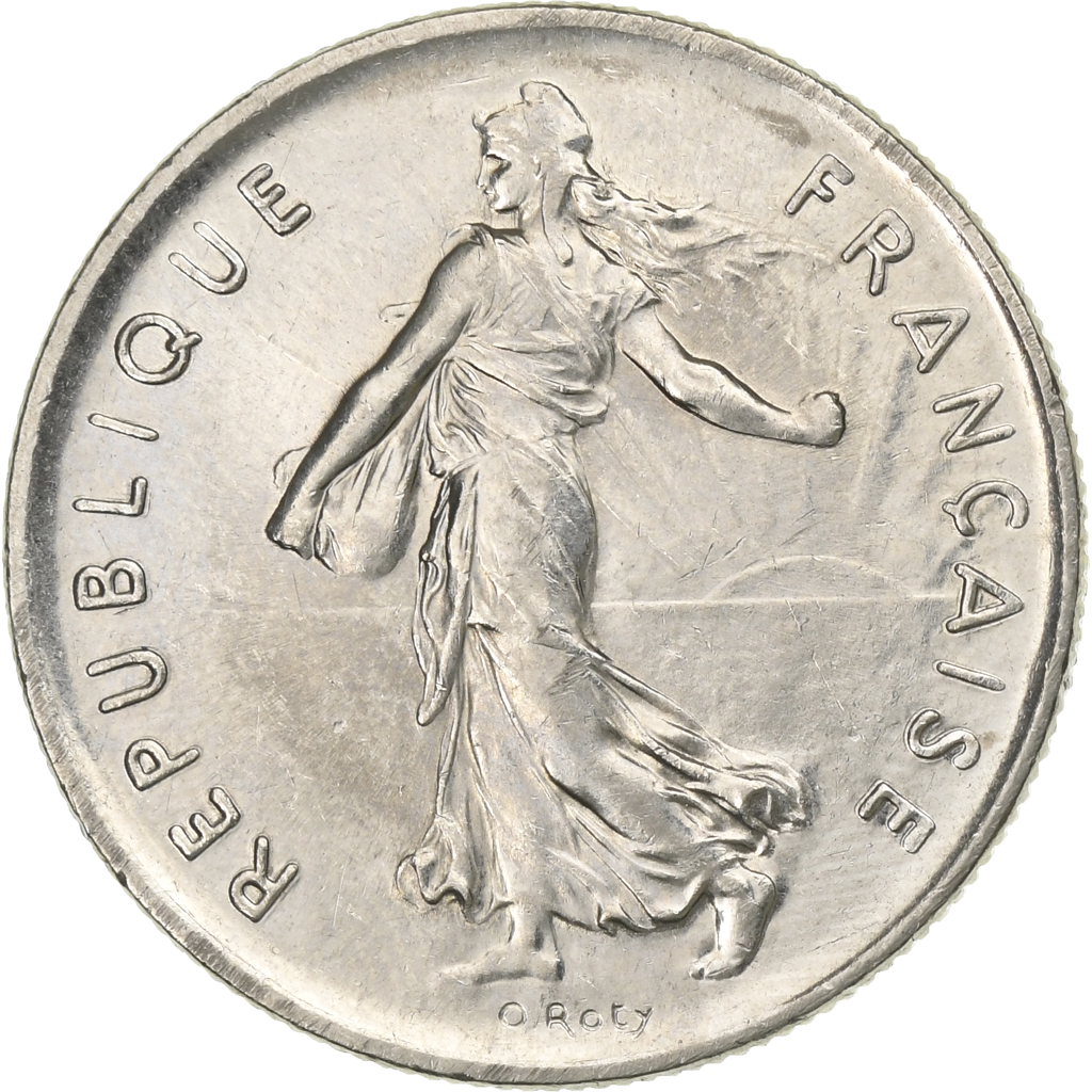 France, 5 Francs, Semeuse, 1995, Paris, Nickel Clad Copper-Nickel, 