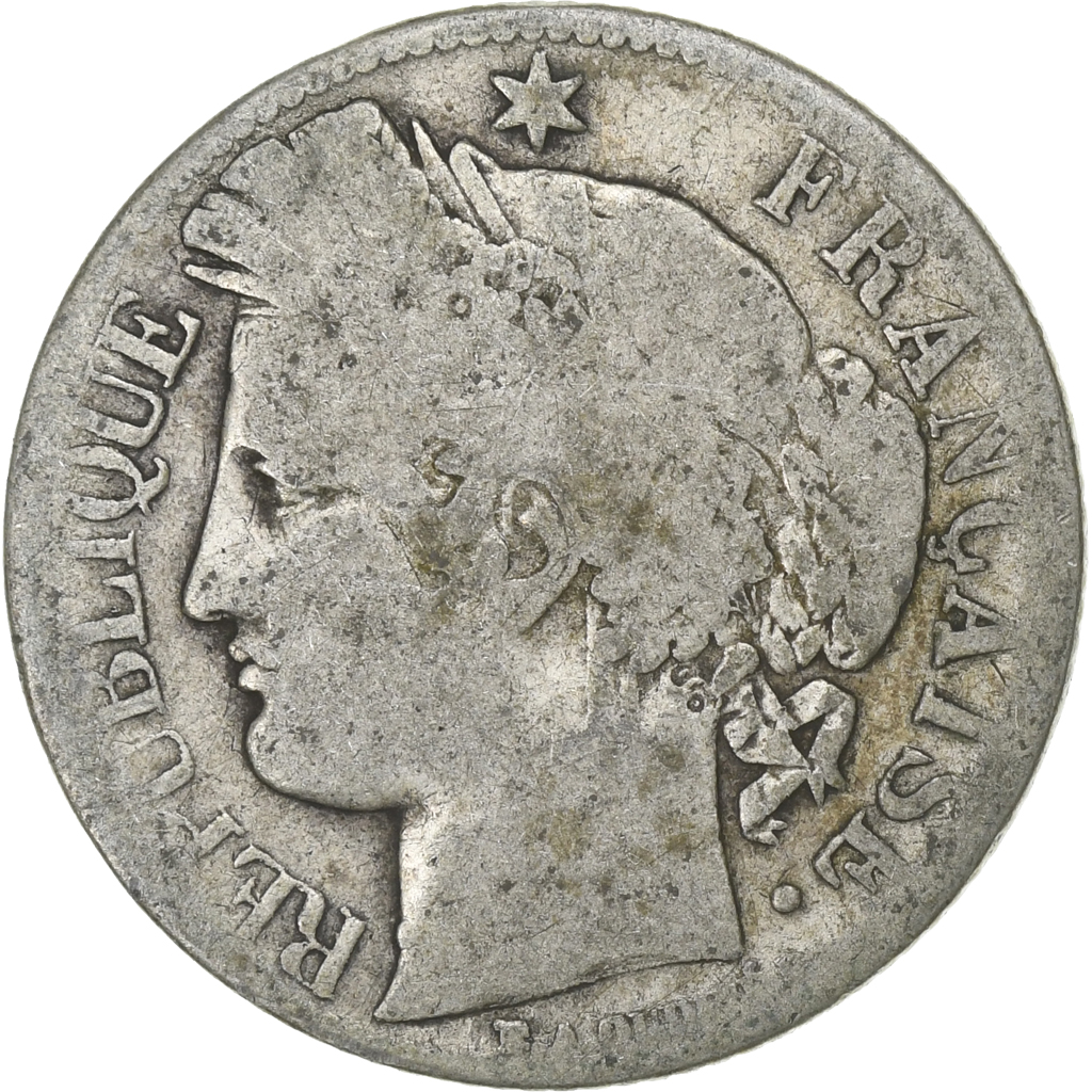 France, Franc, Cérès, 1871, Paris, Silver, , Gadoury:465a, KM:822.1