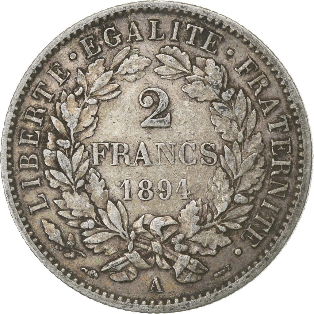 France, 2 Francs, Cérès, 1894, Paris, Silver, , Le Franc:F.265