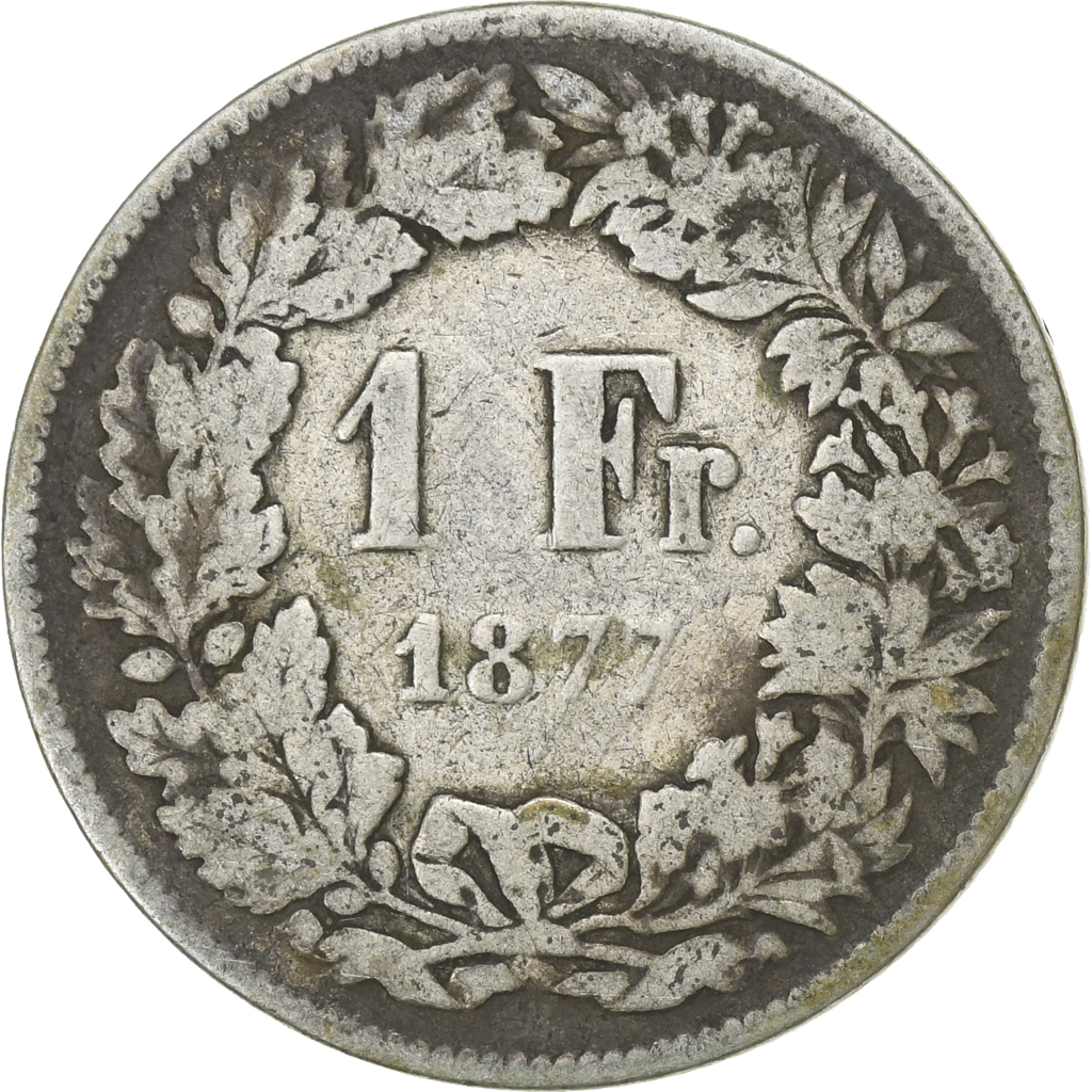 Switzerland, Franc, 1877, Bern, Silver, , KM:24