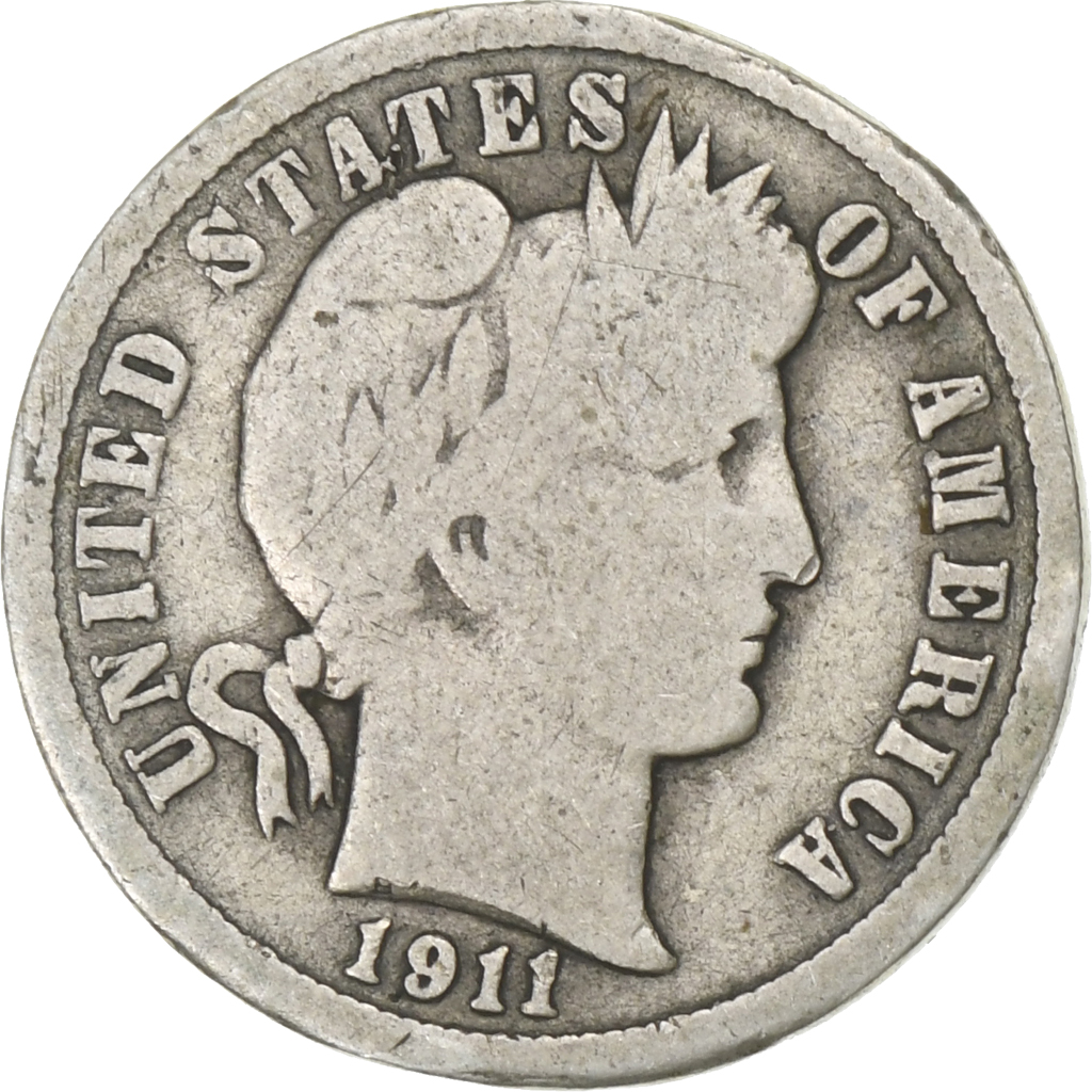 United States, Dime, Barber Dime, 1911, U.S. Mint, Silver, , KM:113