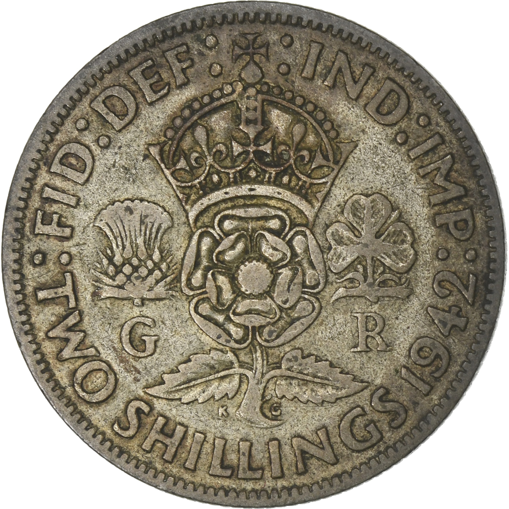 Great Britain, George VI, Two Shillings, 1942, Copper-nickel, , KM:865