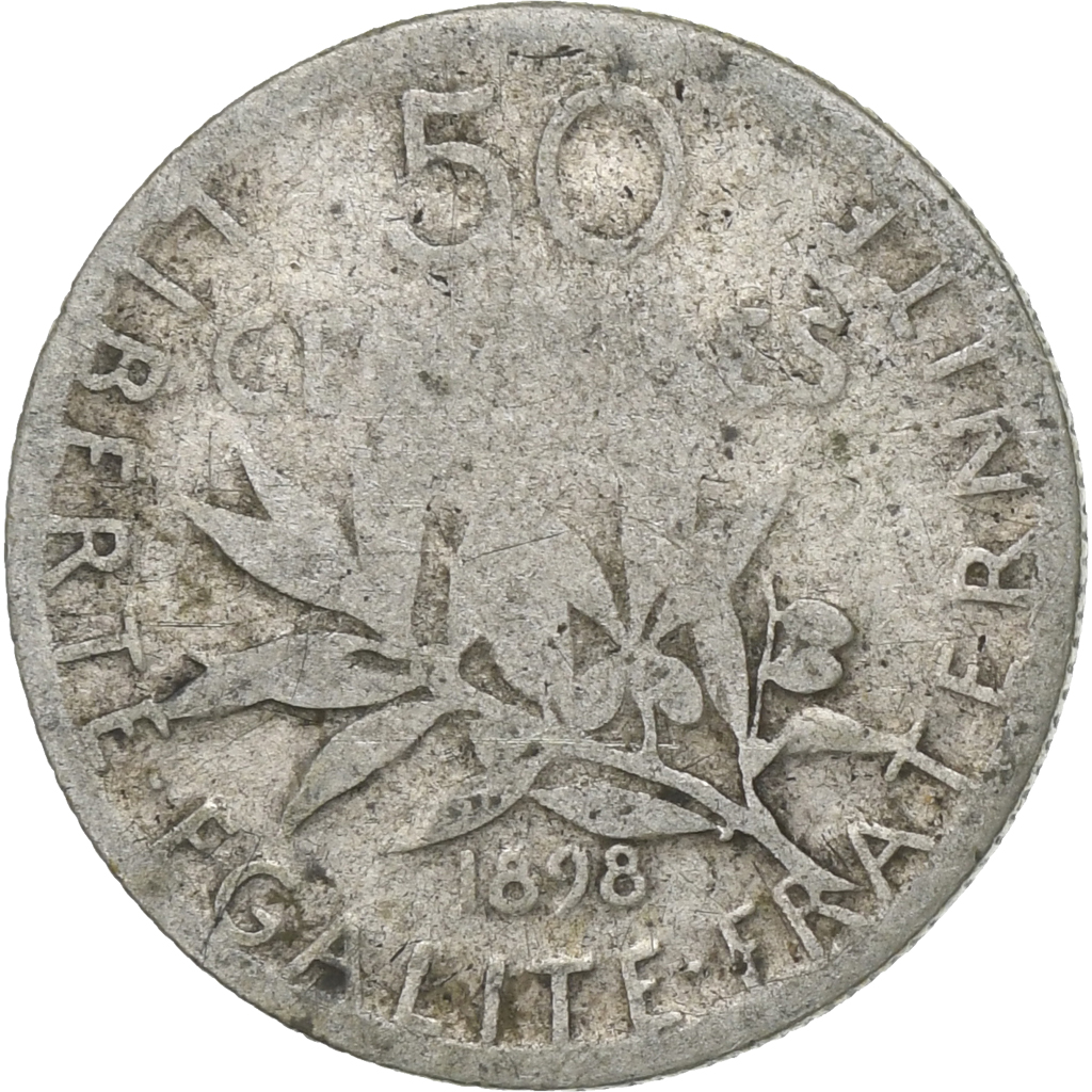 France, 50 Centimes, Semeuse, 1898, Paris, Silver, , Gadoury:420, KM:854