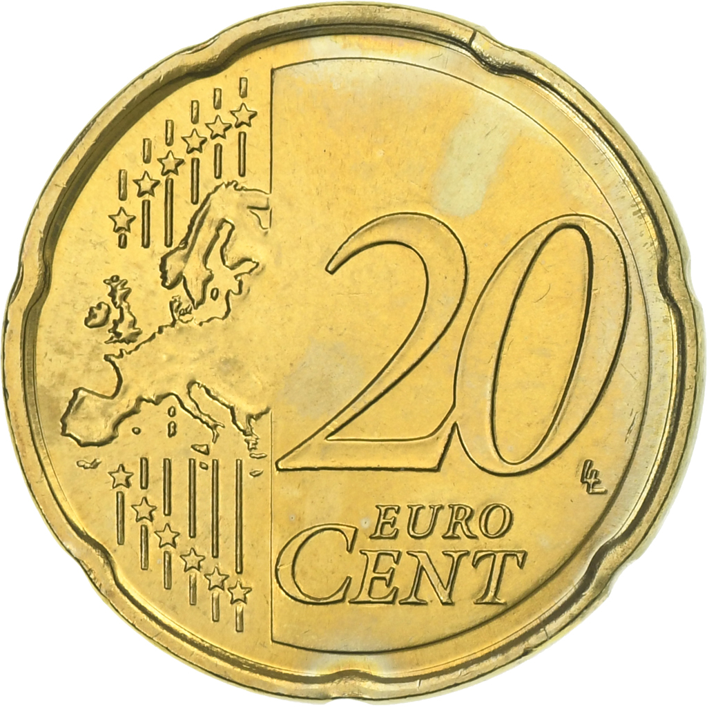 Malta, 20 Euro Cent, 2008, Paris, UNZ+, Messing, KM:129