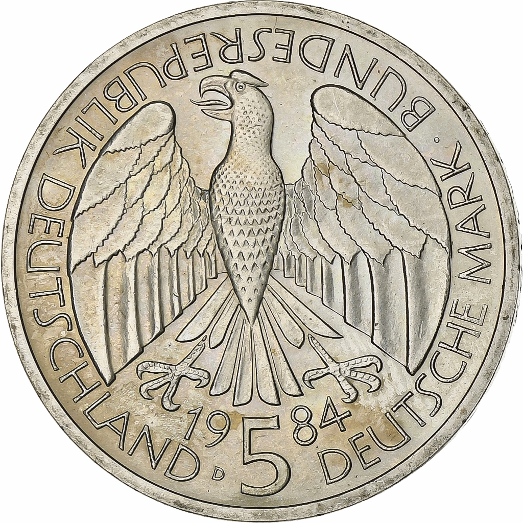 GERMANY - FEDERAL REPUBLIC, 5 Mark, 1984, Munich, Germany, , KM:160