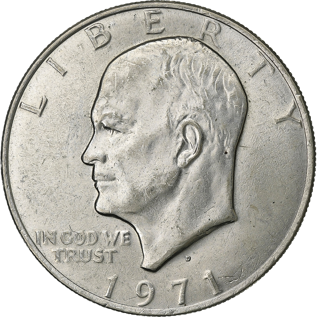 United States, Dollar, Eisenhower, 1971, Denver, Copper-Nickel Clad Copper