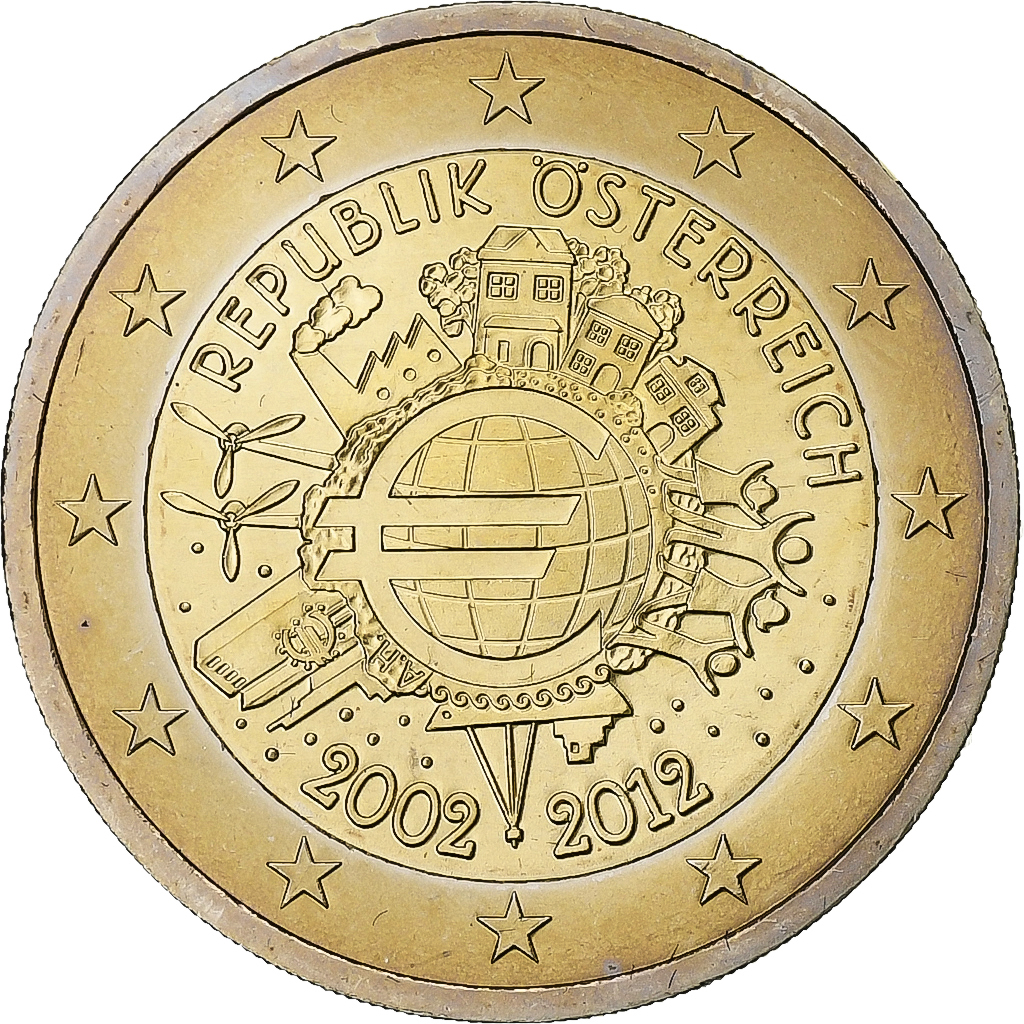 Österreich, 2 Euro, €uro 2002-2012, 2012, UNZ+, Bi-Metallic