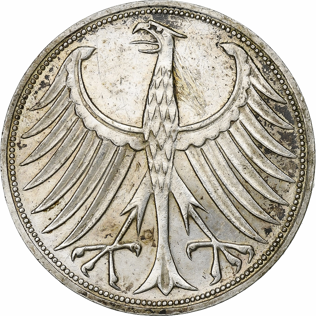GERMANY - FEDERAL REPUBLIC, 5 Mark, 1967, Munich, Silver, , KM:112.1