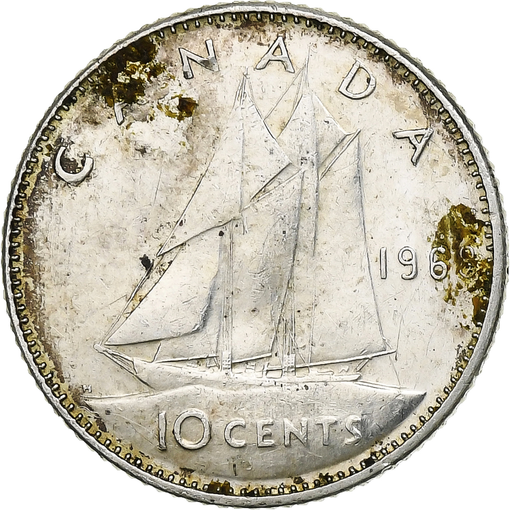 Canada, Elizabeth II, 10 Cents, 1968, Royal Canadian Mint, Silver, 