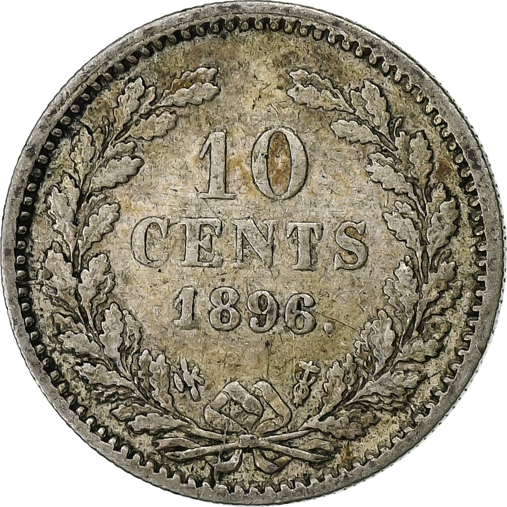 Netherlands, Wilhelmina I, 10 Cents, 1896, Silver, , KM:116