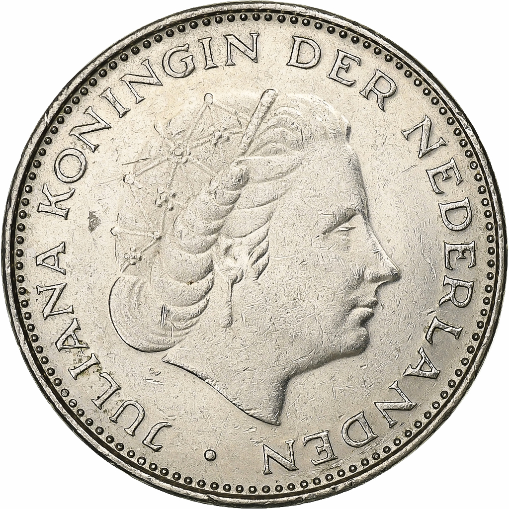 Netherlands, Juliana, 2-1/2 Gulden, 1970, Nickel, , KM:191