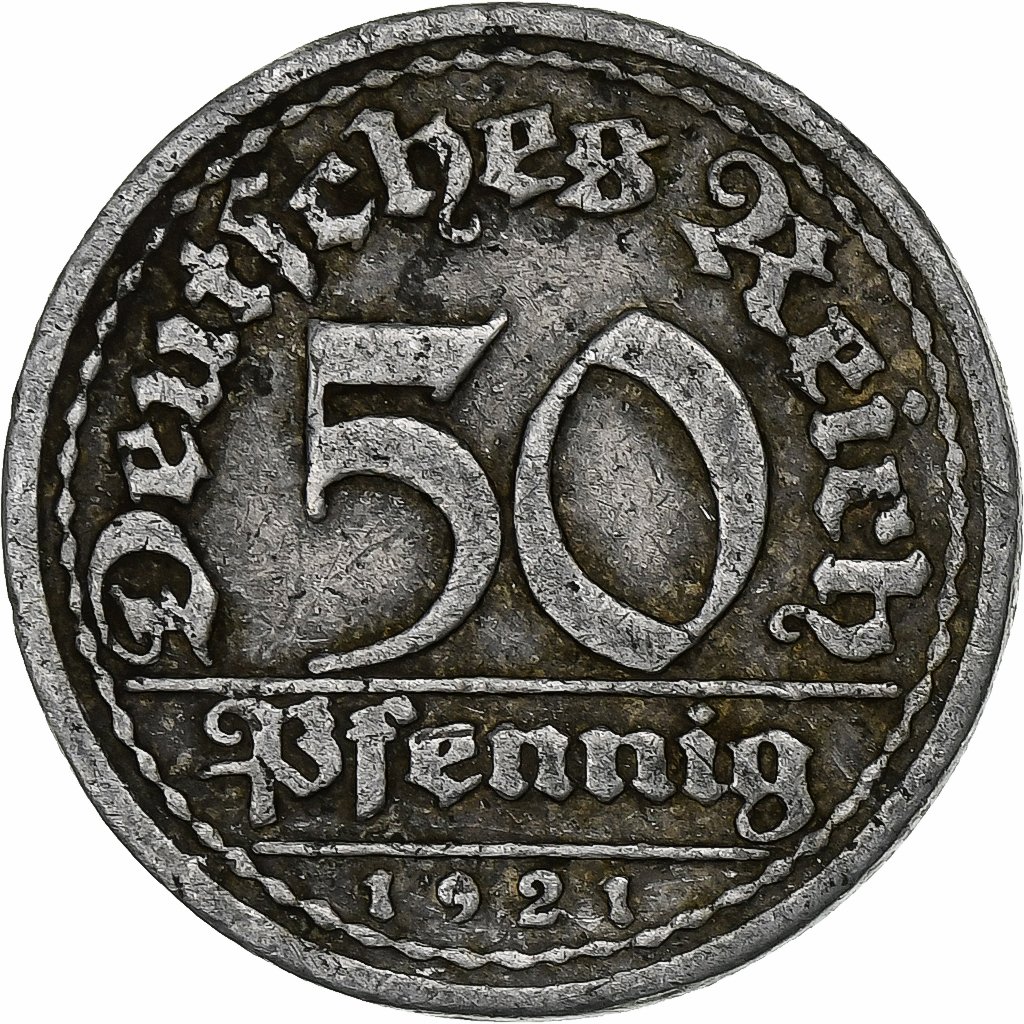 Germany, 50 Pfennig, 1921, Hambourg, Aluminum, VF