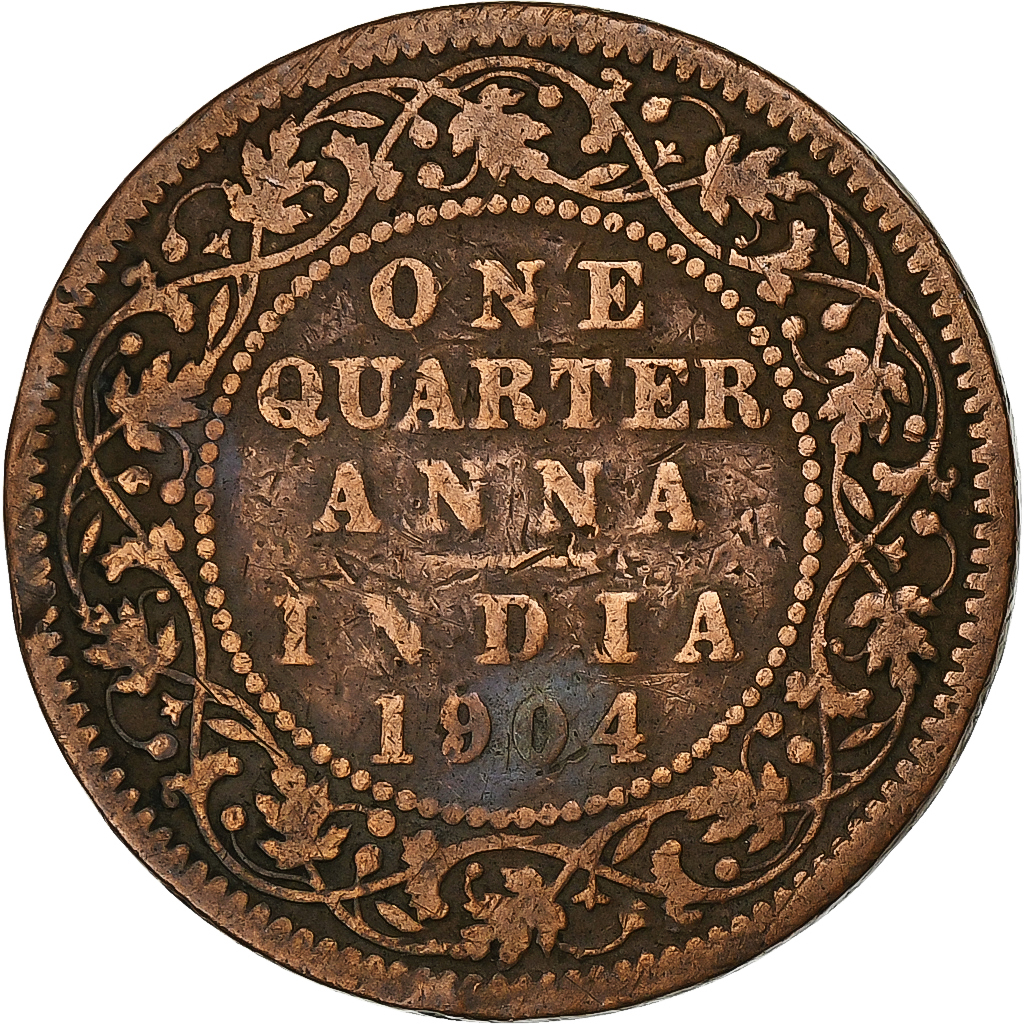 INDIA-BRITISH, Edward VII, 1/4 Anna, 1904, Calcutta, Copper, , KM:501