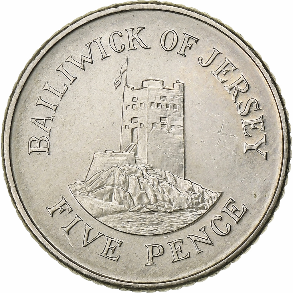 Jersey, 5 Pence, 1992, Copper-nickel, 
