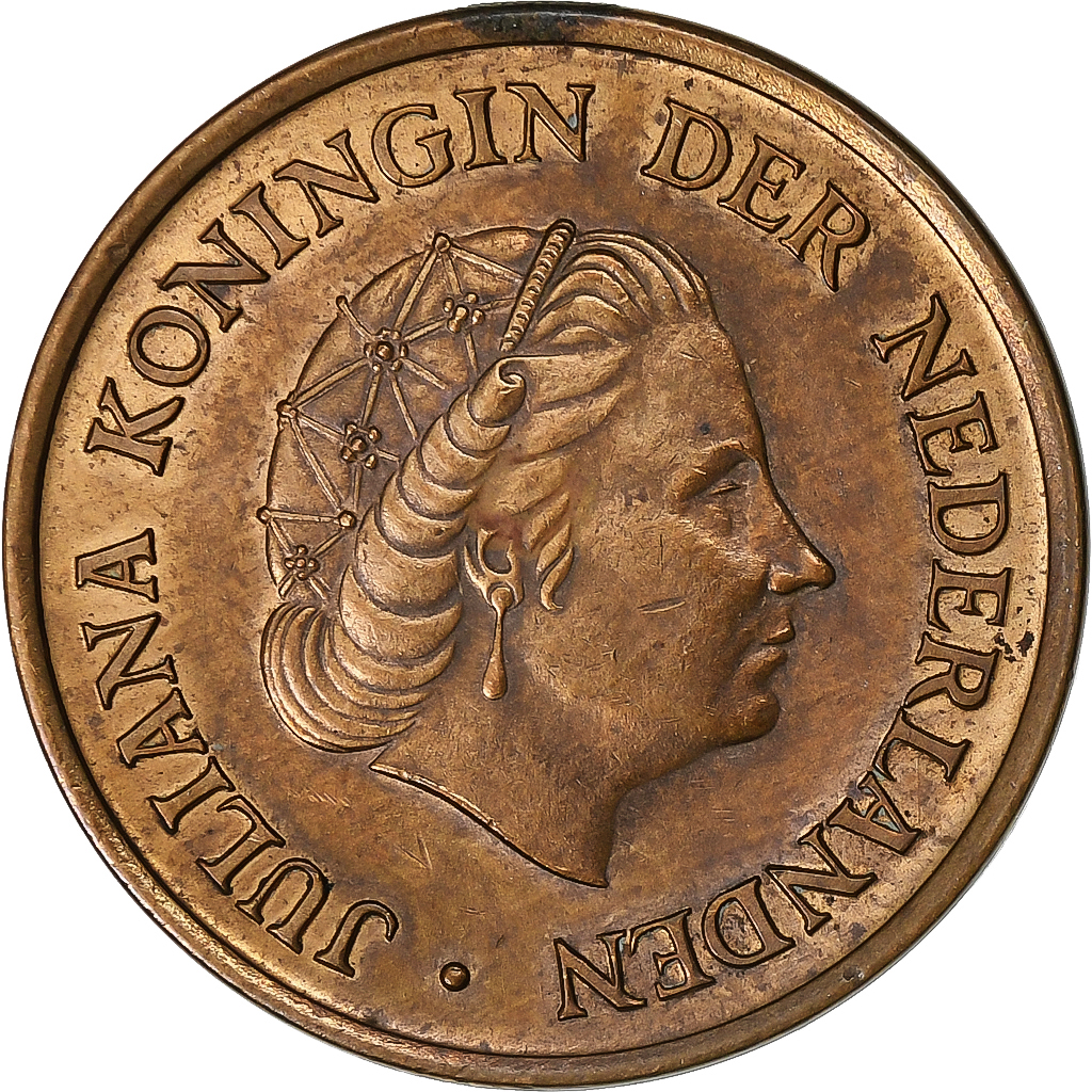 Netherlands, Juliana, 5 Cents, 1965, Bronze, , KM:181