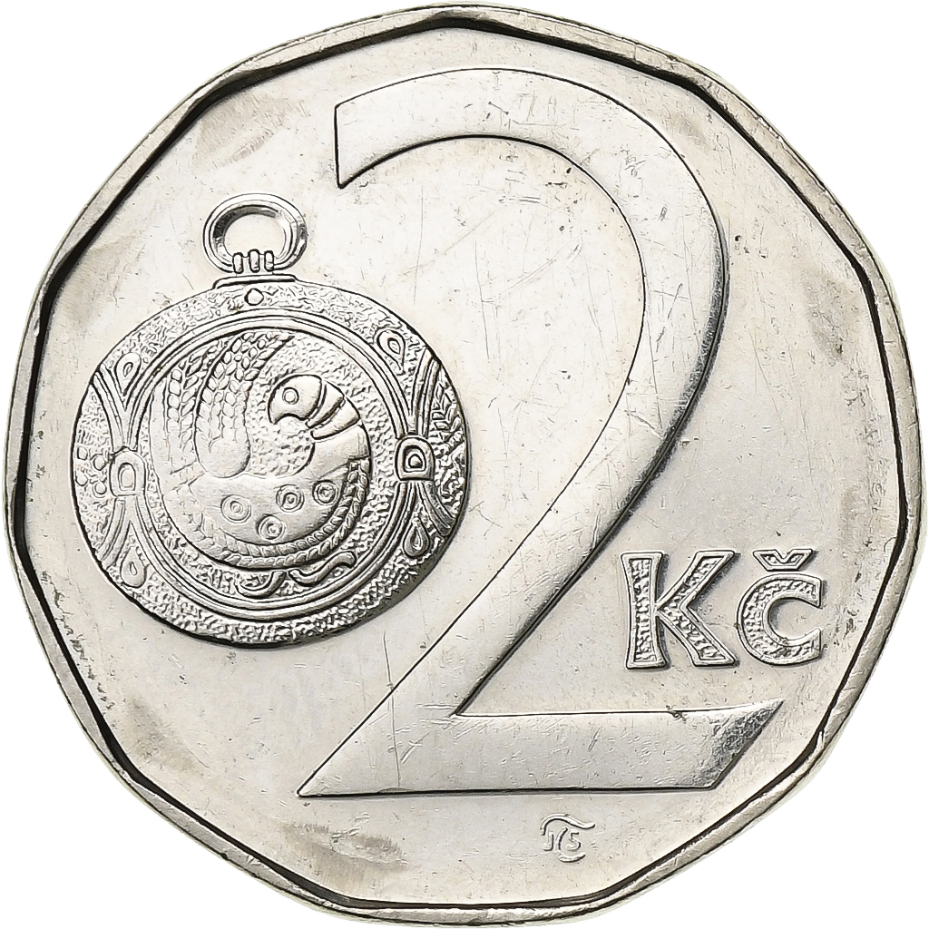 Czech Republic, 2 Koruny, 1993, Nickel plated steel, , KM:9