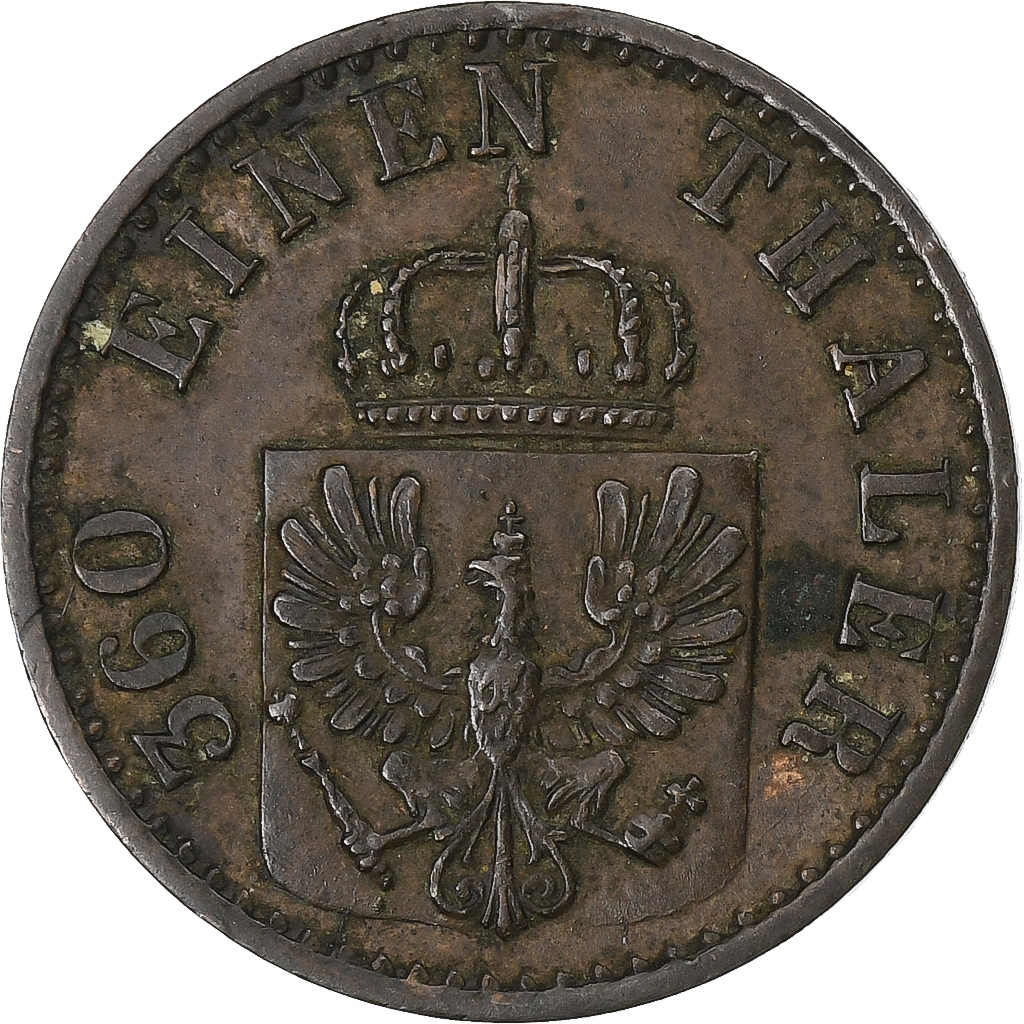 German States, PRUSSIA, Wilhelm I, Pfennig, 1869, Berlin, Copper, 