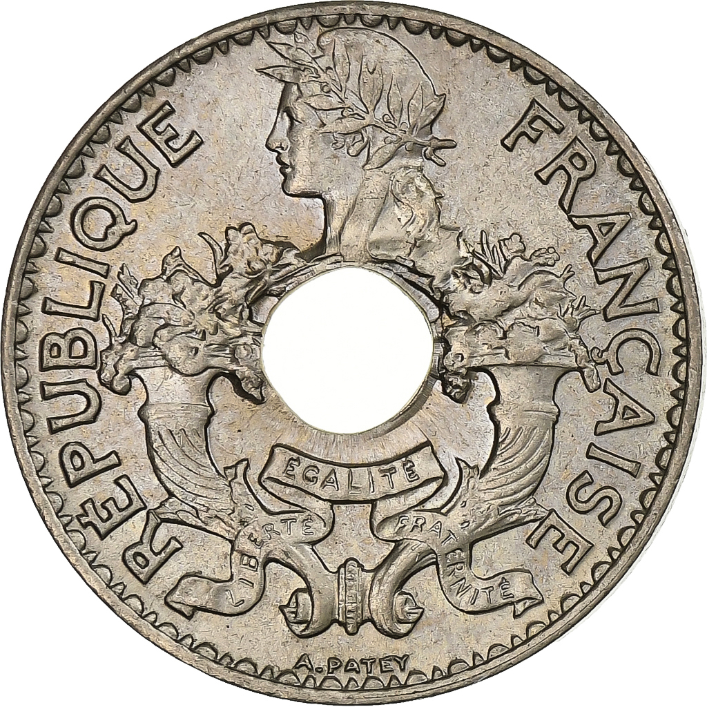 FRENCH INDO-CHINA, 5 Cents, 1930, Paris, Copper-nickel, , KM:18