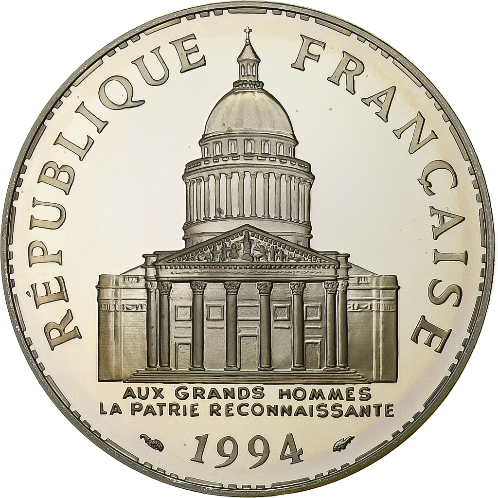 France, 100 Francs, Panthéon, 1994, Paris, Proof, Silver, MS