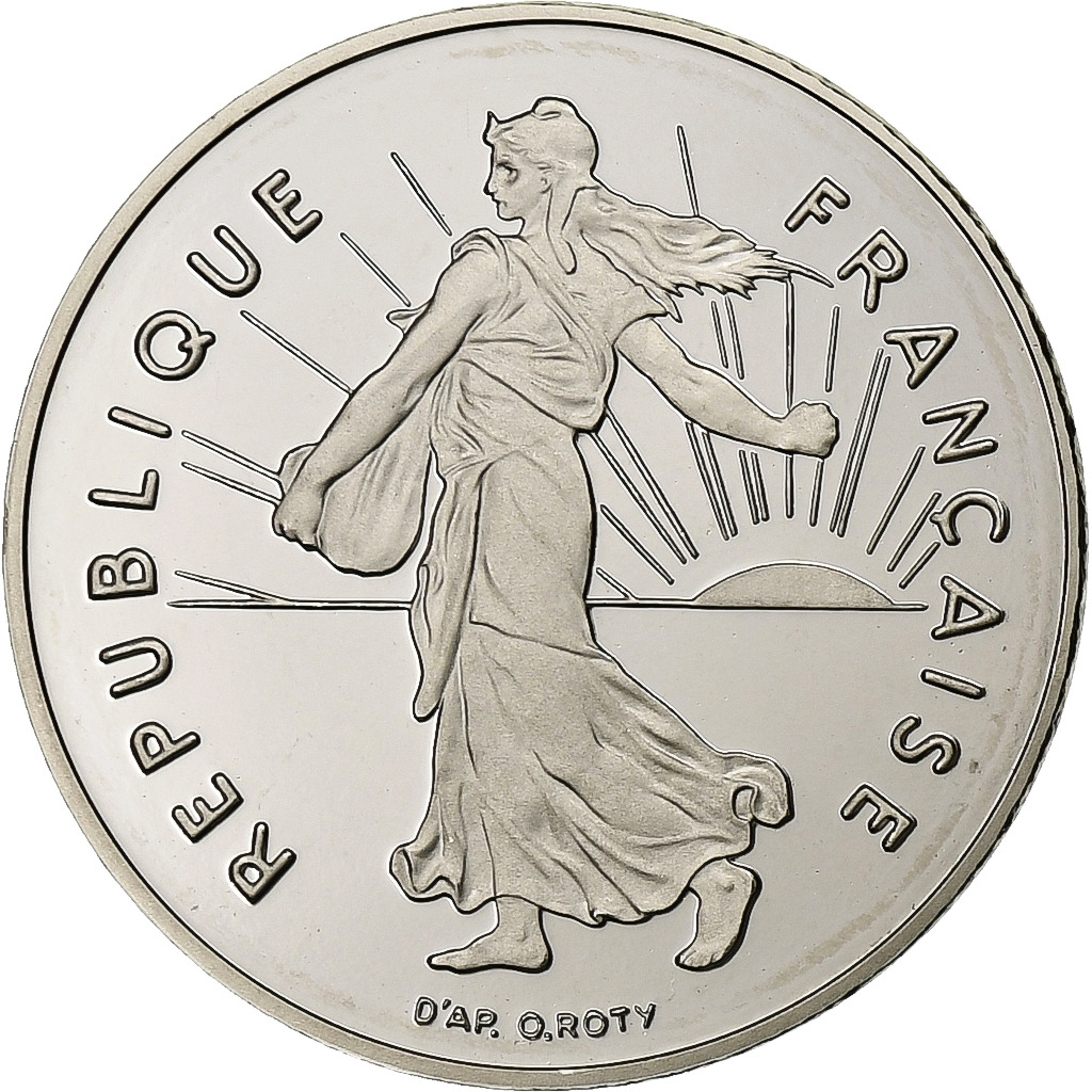 France, 1/2 Franc, Semeuse, 1991, Proof, Nickel, MS(65-70), Gadoury:429a