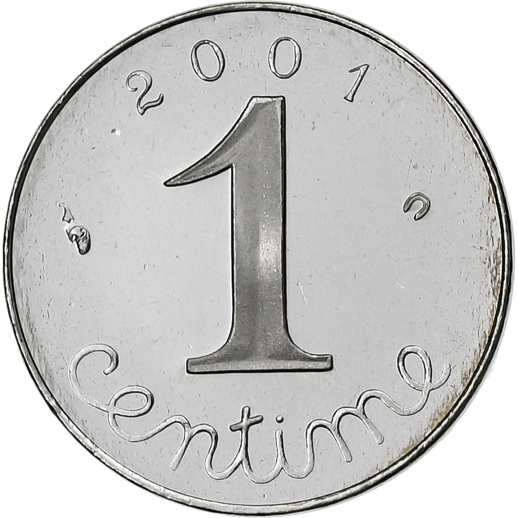 France, Centime, Épi, 2001, Paris, Proof, Stainless Steel, MS