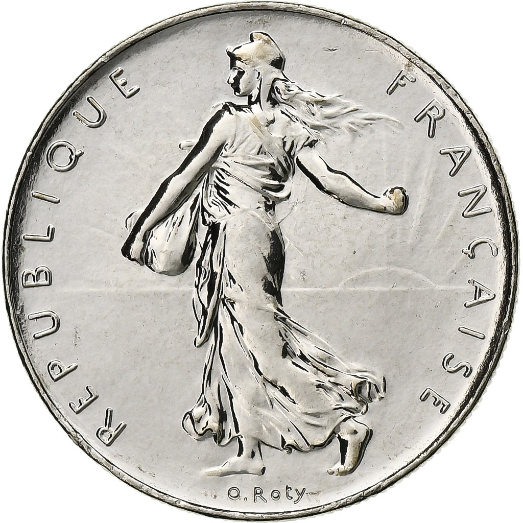 France, 1 Franc, Semeuse, 2001, Paris, Série FDC.BU, Nickel, MS