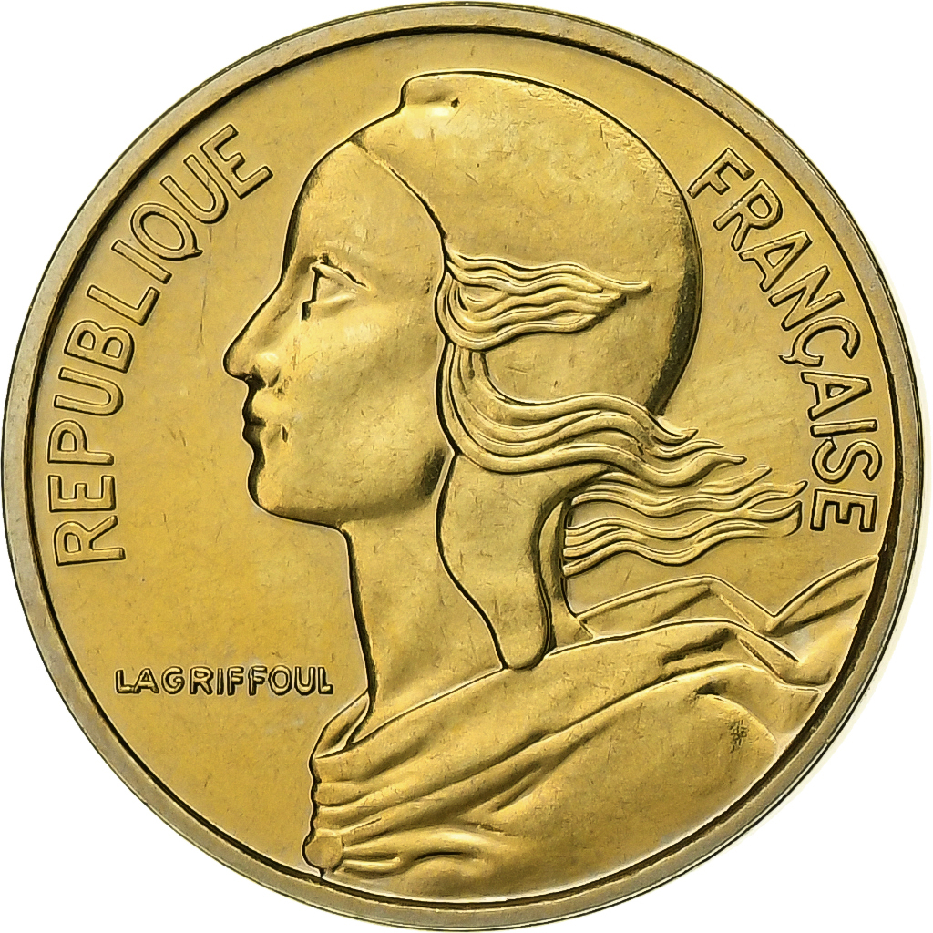 France, 5 Centimes, Marianne, 1990, Paris, FDC, Aluminum-Bronze, 
