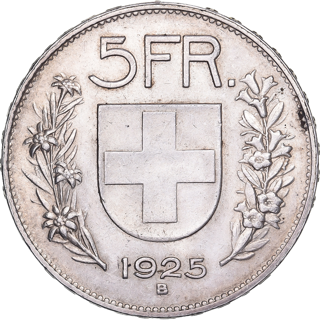 Switzerland, 5 Francs, 1925, Bern, Silver, , KM:38