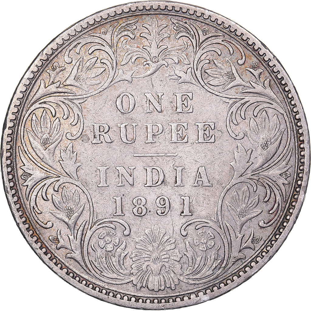 British India, Victoria, Rupee, 1891, Silver, , KM:492