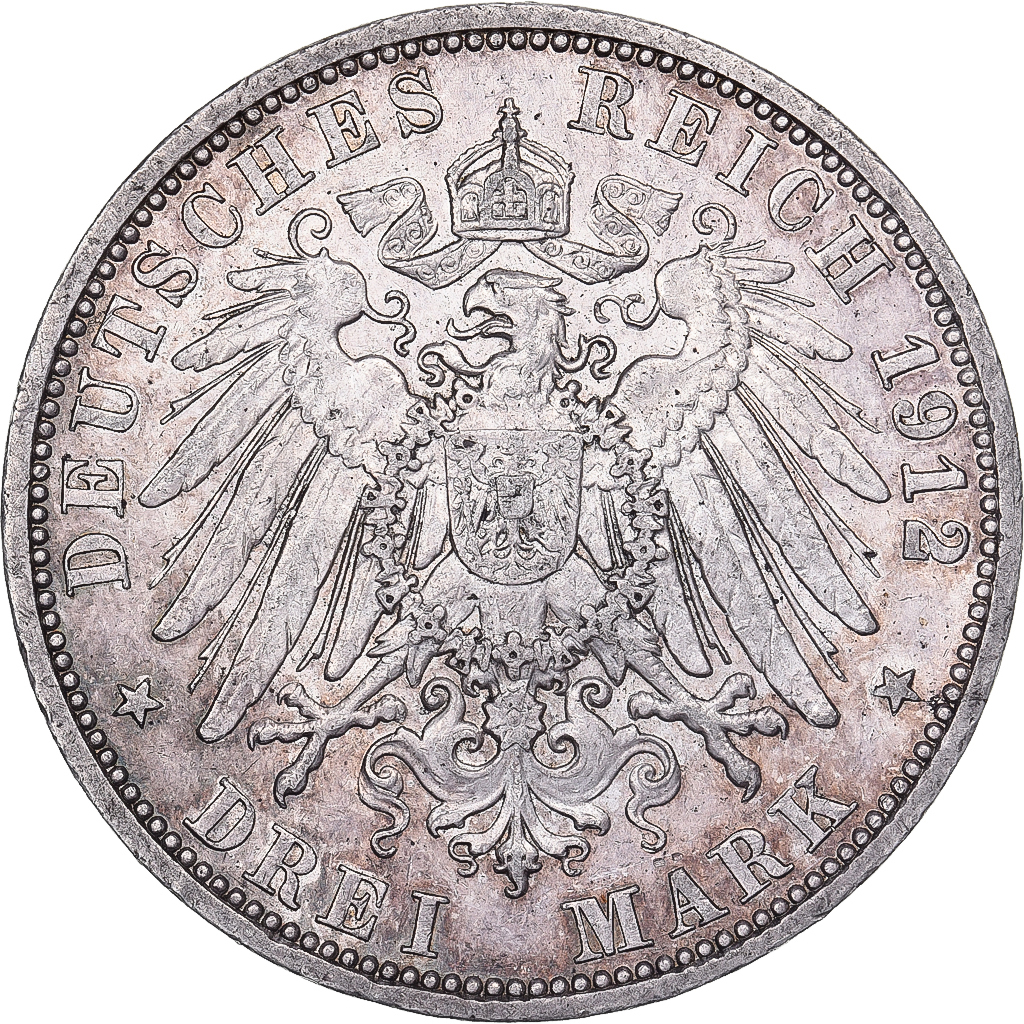 Kingdom of Prussia, Wilhelm II, 3 Mark, 1912, Berlin, Silver, , KM:527