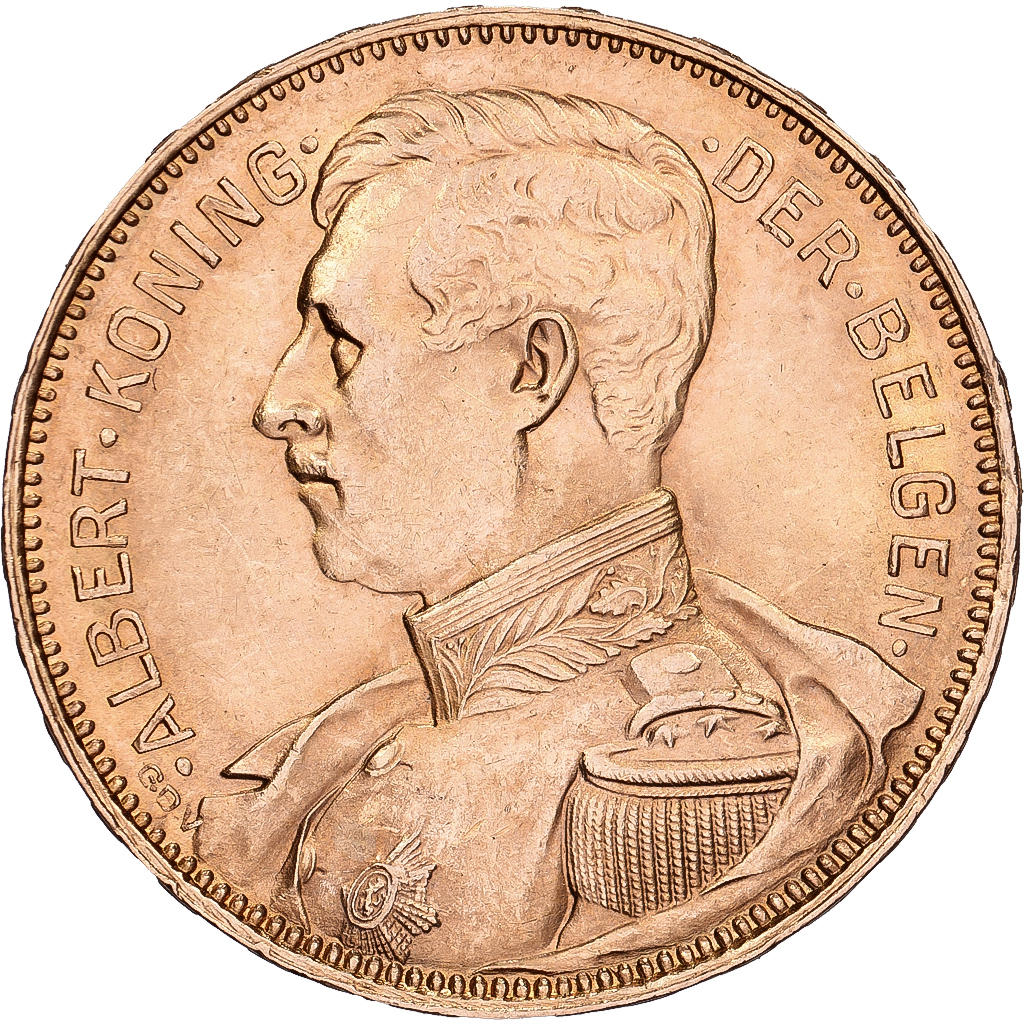 Belgium, 20 Francs, 20 Frank, 1914, Gold, , KM:79