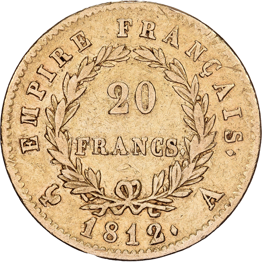 France, 20 Francs, Napoléon I, 1812, Paris, Gold, , Gadoury:1025