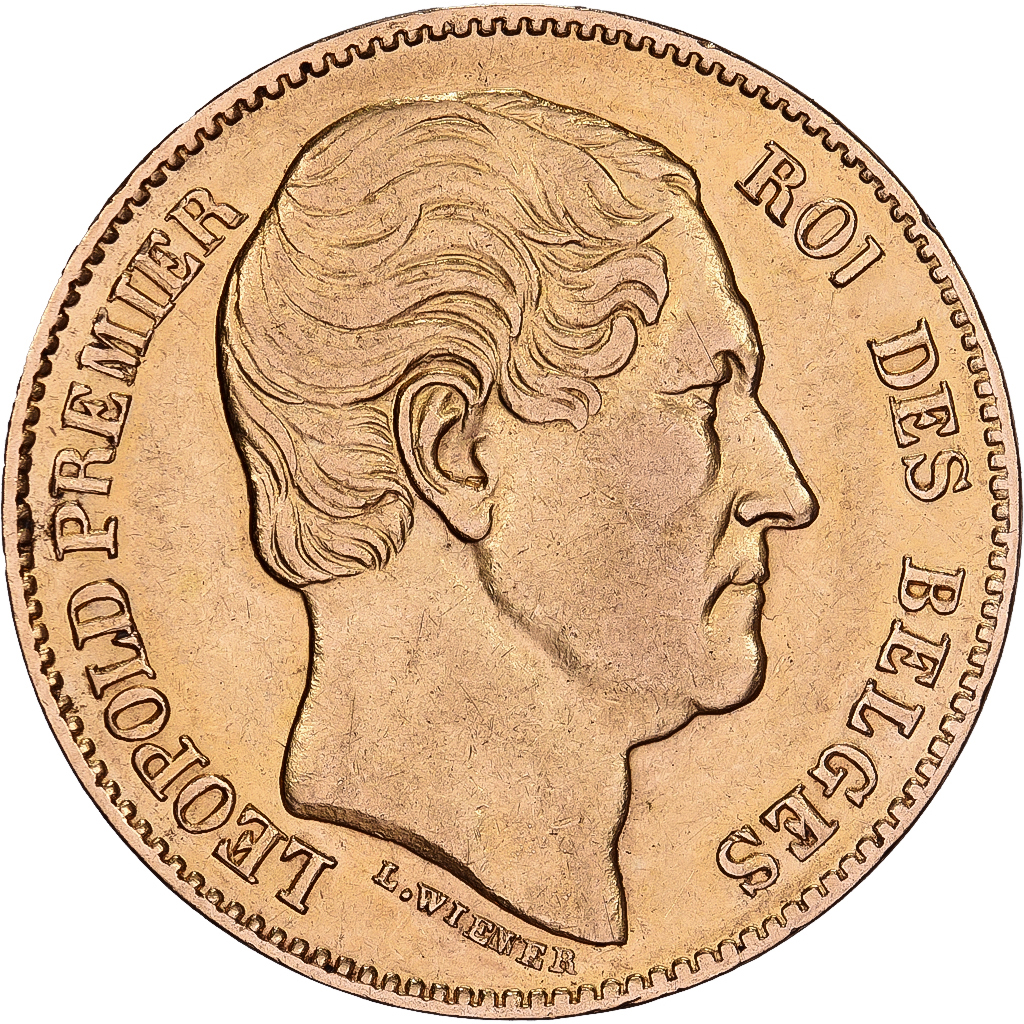 Belgium, 20 Francs, 1865, Gold, , KM:23